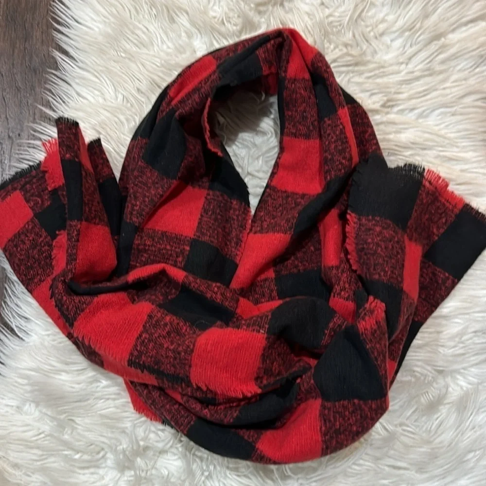 Red and Black Checkered Scarf